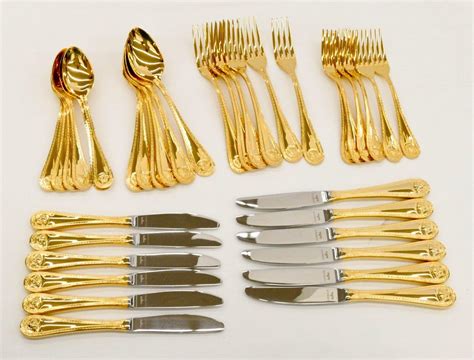 versace medusa gold flatware|versace rosenthal knives.